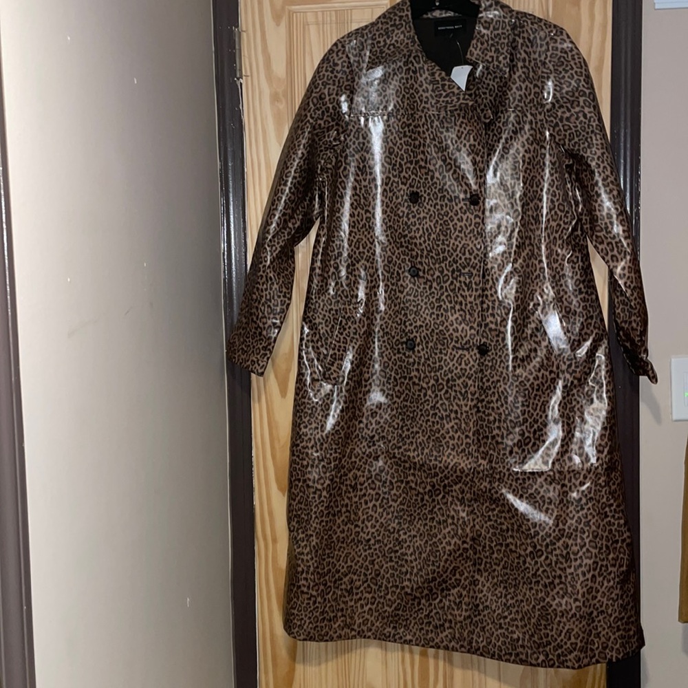 XL leopard rain coat